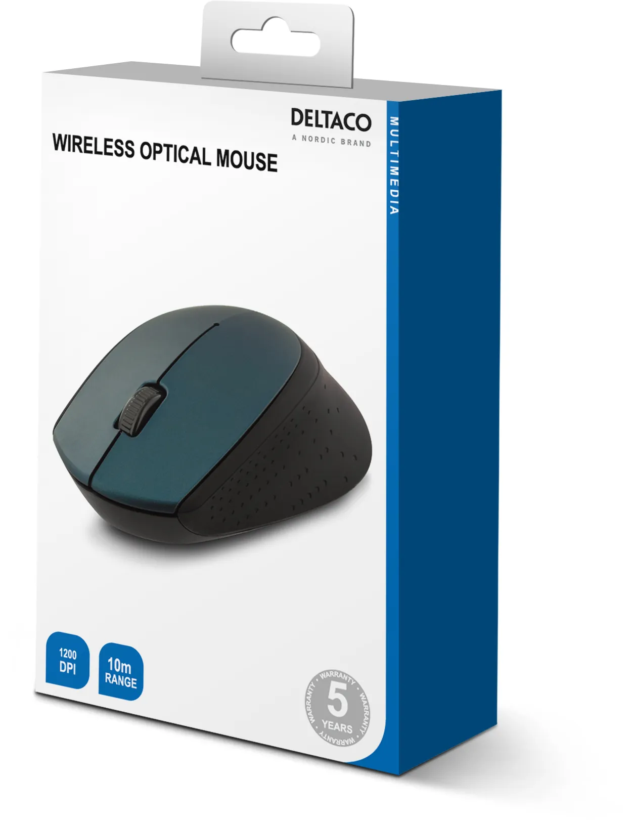 Deltaco MS-461 - wireless mouse, Black/Blue