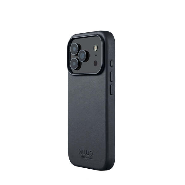 Mujjo Full Leather MagSafe, iPhone 17 Pro -suojakuori, musta