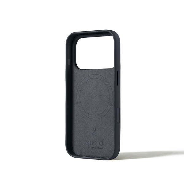 Mujjo Full Leather MagSafe, iPhone 17 Pro -suojakuori, musta