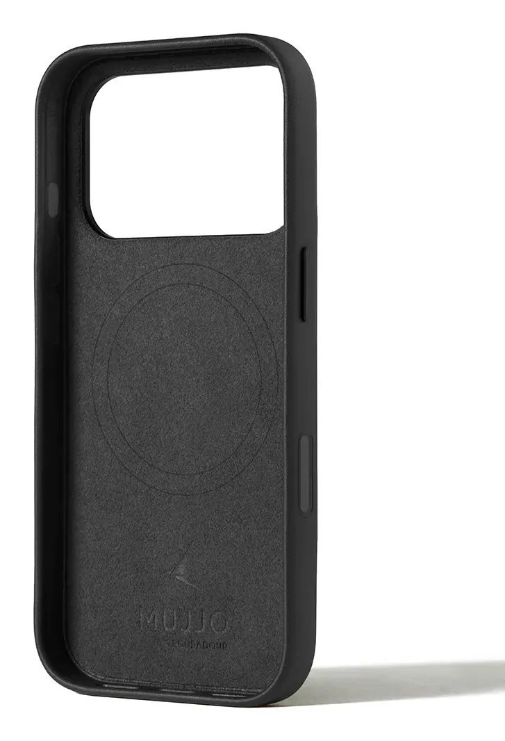 Mujjo Full Leather MagSafe, iPhone 17 Pro -suojakuori, musta