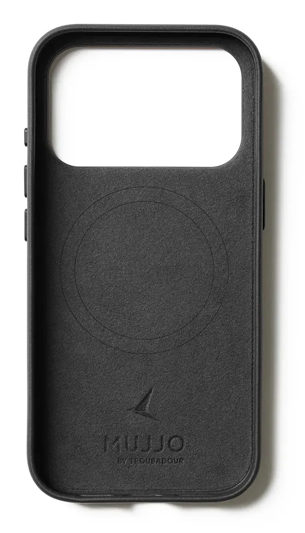 Mujjo Full Leather MagSafe, iPhone 17 Pro -suojakuori, musta