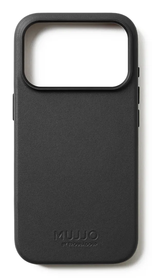 Mujjo Full Leather MagSafe, iPhone 17 Pro -suojakuori, musta