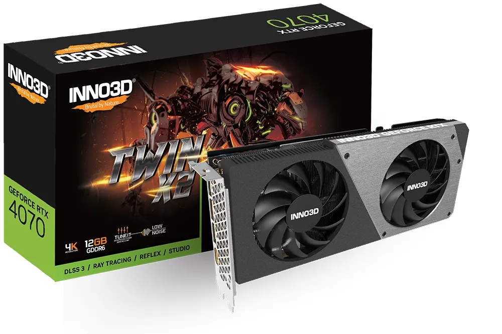 INNO3D GeForce RTX 4070 Twin X2 12GB GDDR6 3xDP 1xHDMI