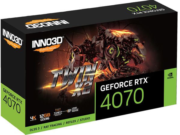 INNO3D GeForce RTX 4070 Twin X2 12GB GDDR6 3xDP 1xHDMI