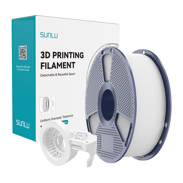 SUNLU PETG, matta, 1.75 mm, 1 kg -3D-tulostusfilamentti, valkoinen