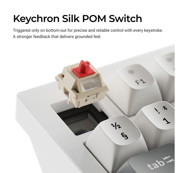 Keychron Q3 Ultra 80% 8K Wireless Mechanical Gaming Keyboard, POM Red, White
