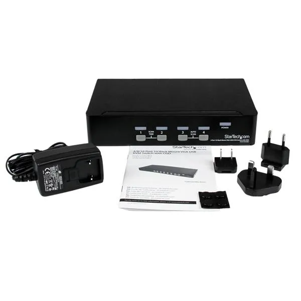 4 Port 1U Rackmount USB KVM Switch