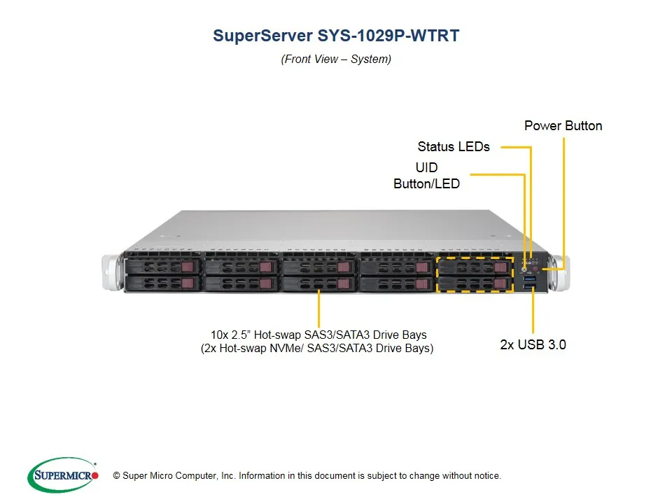 Supermicro SuperServer 1029P-WTRT