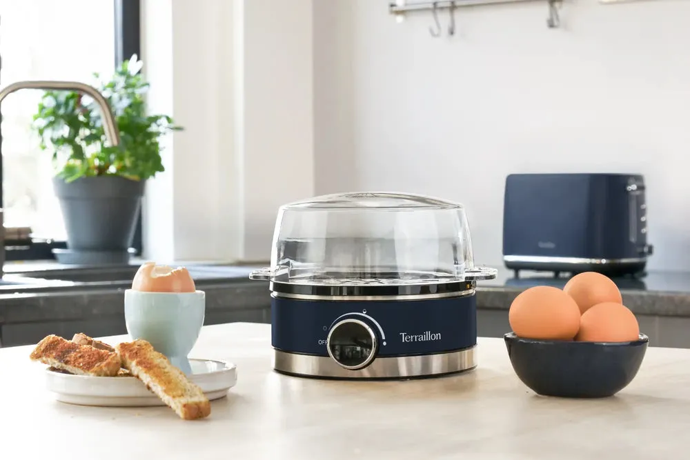 Terraillon NEW MOON Egg Cooker, 7 Eggs, 410 w, Dark Blue
