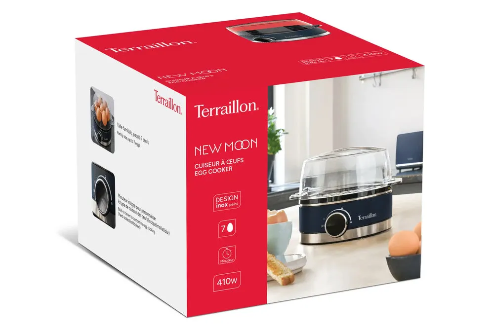 Terraillon NEW MOON Egg Cooker, 7 Eggs, 410 w, Dark Blue