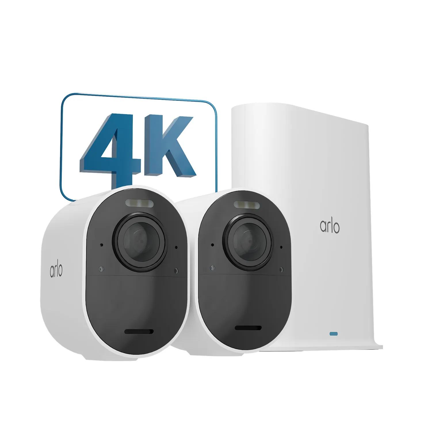 Arlo Ultra 2 Security System - Yhdyskäytävä + kamera(t) - wireless (802.11b, 802.11g, 802.11n, 802.11ac, Bluetooth 4.2 LE) - 2 kamera/kamerat - valkoinen