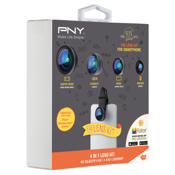 4-IN-1 Lens Kit for Smartphone, Black