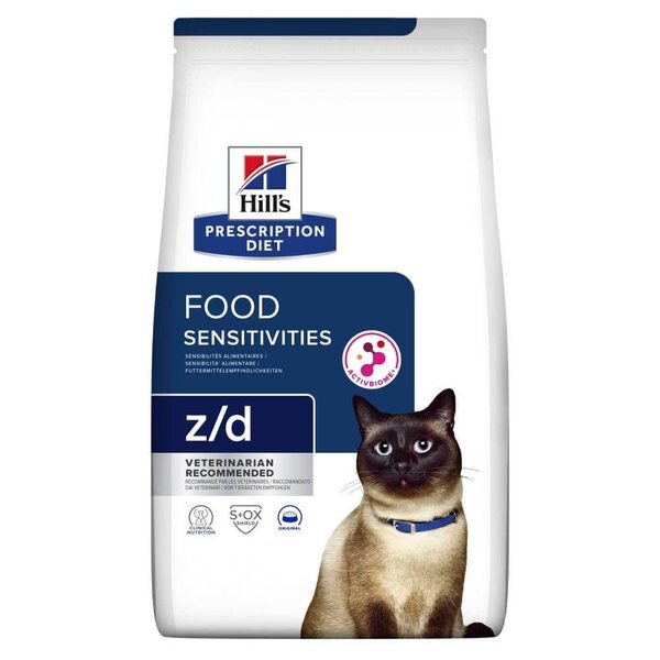 Hill's Prescription Diet z/d, Kissan kuivaruoka, Adult, Ruoka-aineherkkyydet, 1,5 kg
