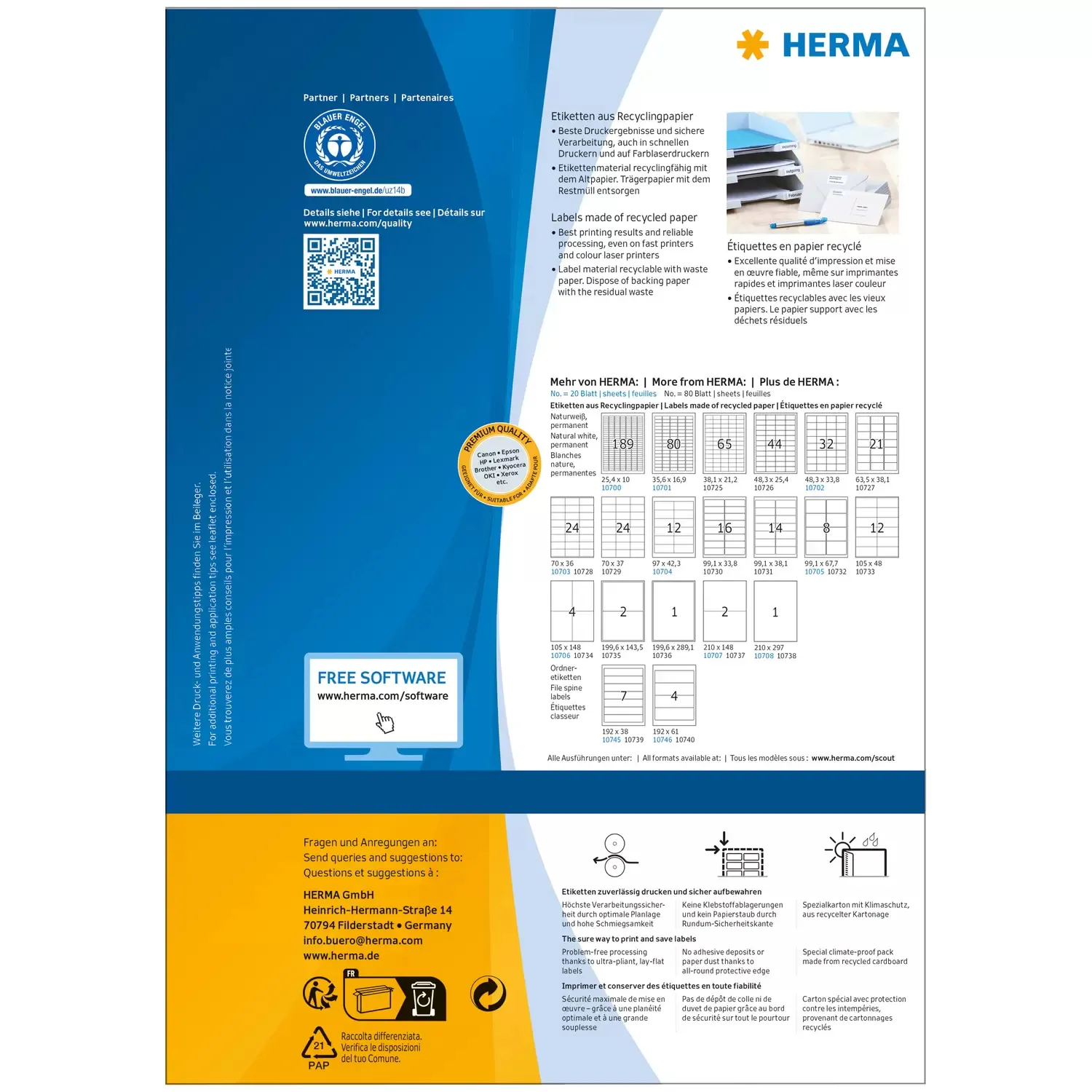 Herma label recycled 70x36 white (1920)
