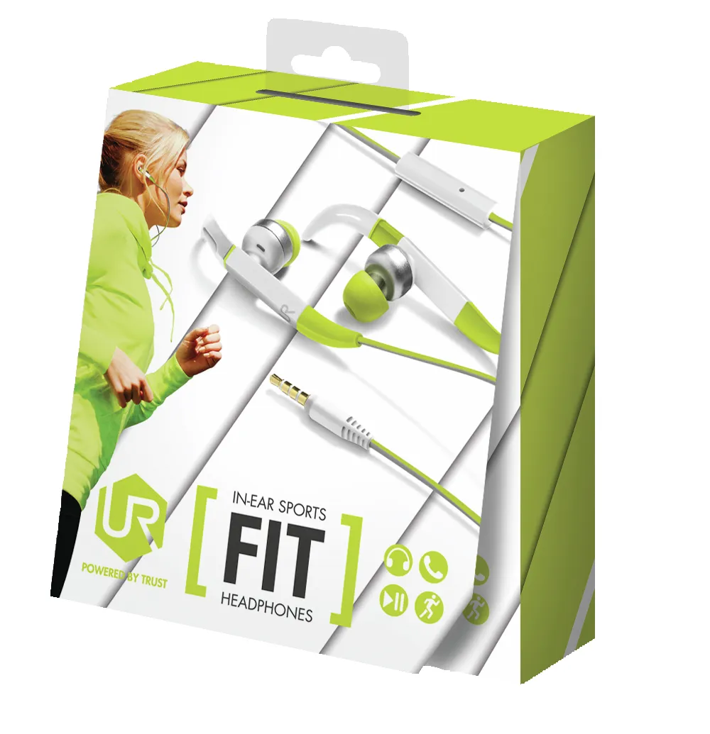 TRUST UR FIT INEAR EARPH GREEN - FITNESS EARPHONES