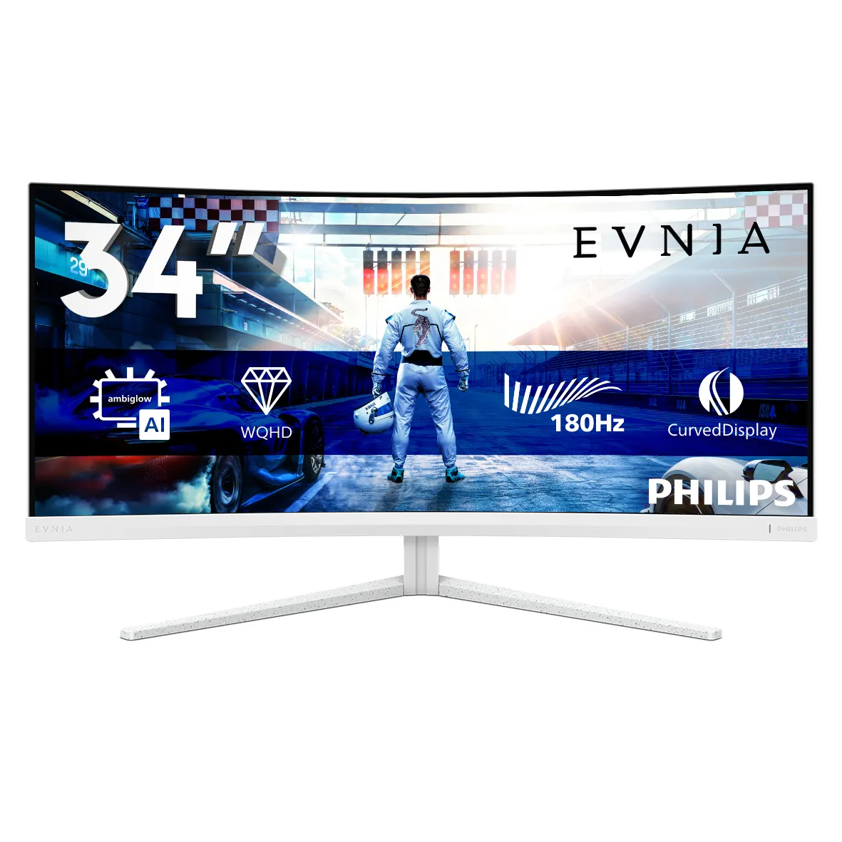 Philips Evnia 34M2C5501A 34" WQHD, Fast VA, HDR 400, 180Hz Curved Gaming Monitor