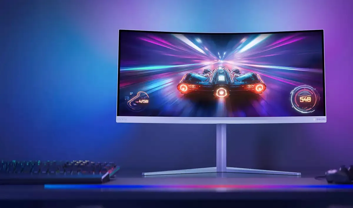 PHILIPS 34M2C5601QA 34" UW-QHD, Fast VA -kaareva pelin&auml;ytt&ouml;, USB-C hub, 200 Hz