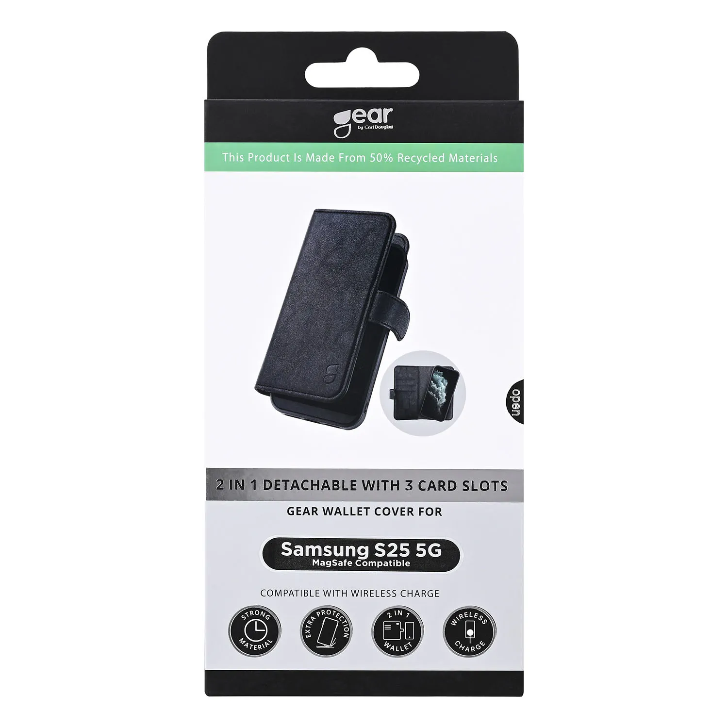 GEAR 2in1 3 card Recycled Samsung S25 5G Black