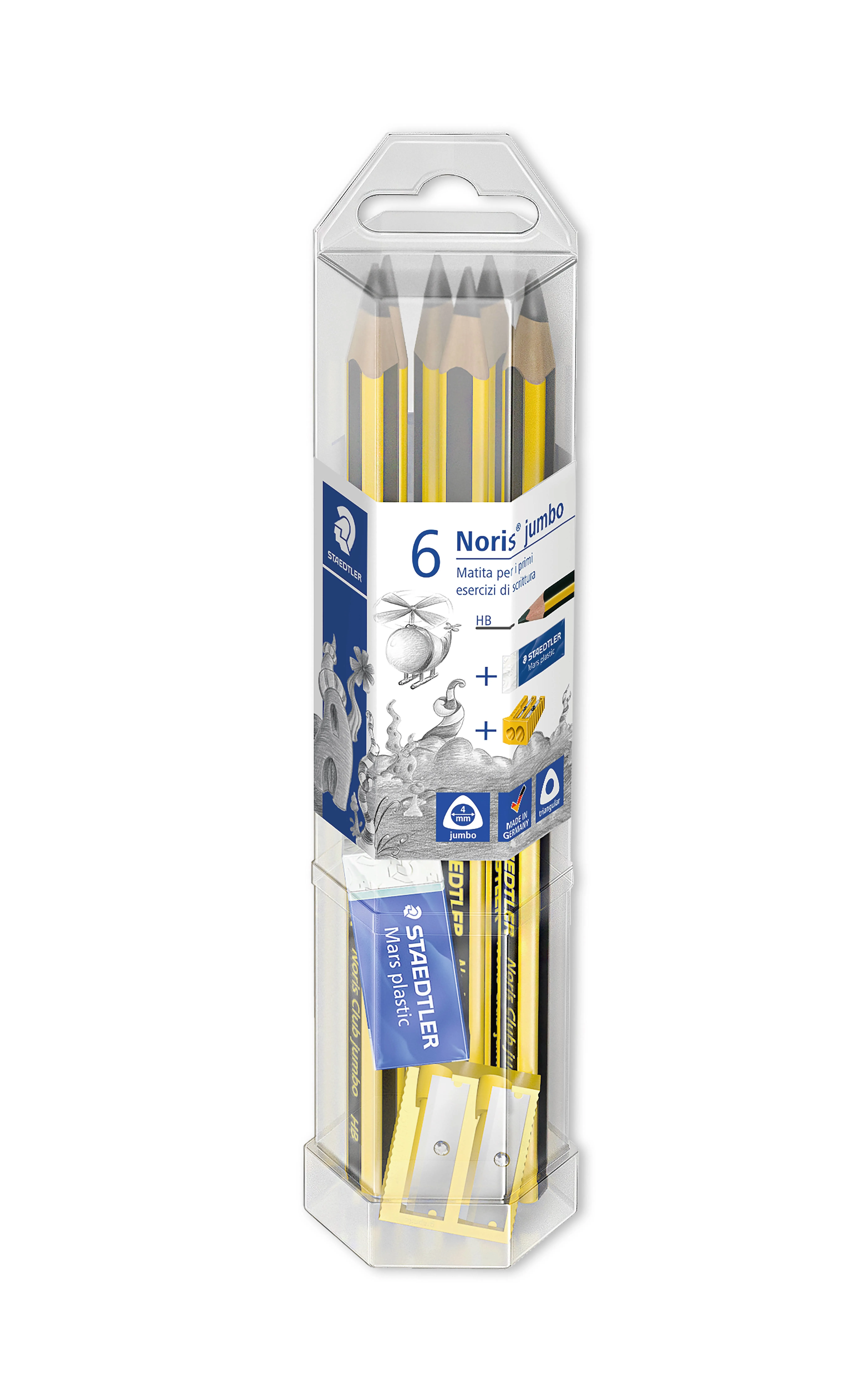 Staedtler Noris Jumbo HB Bonuspack - lyijykynät, 8kpl