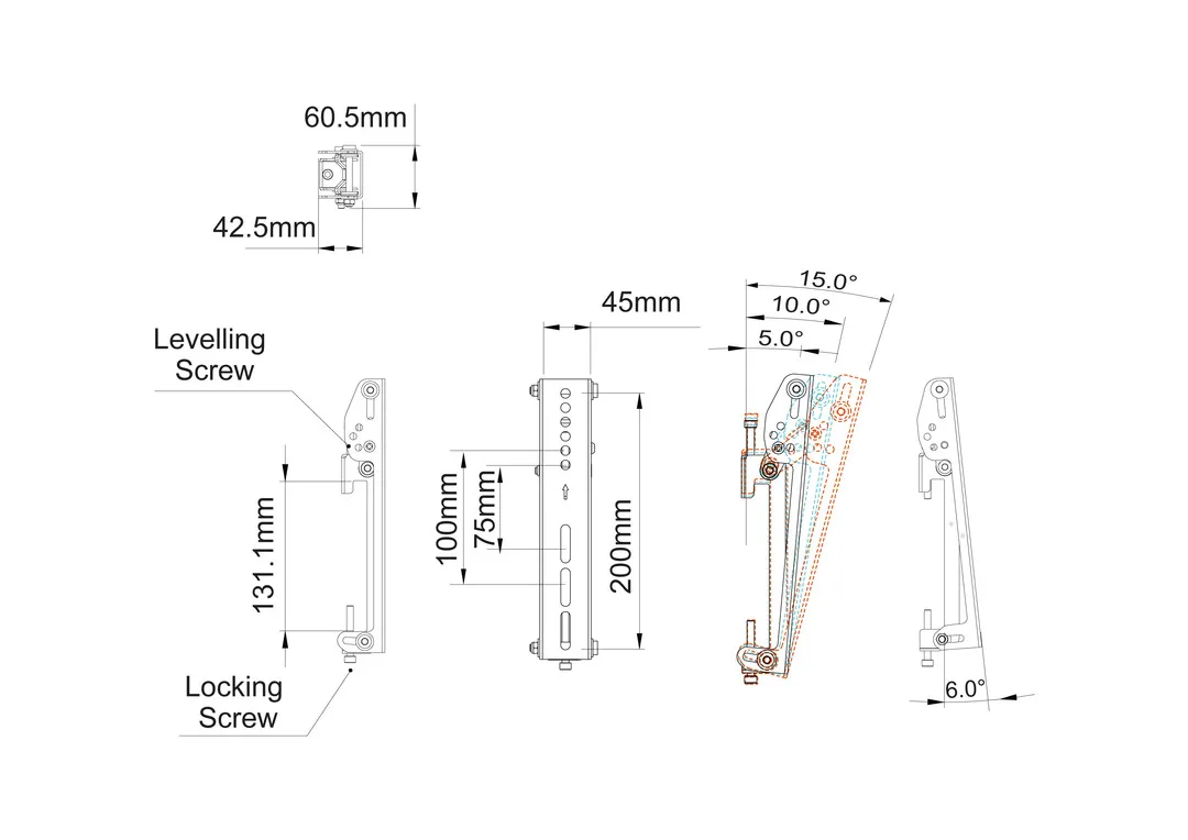 M Pro Series - Tilt Arms 200mm