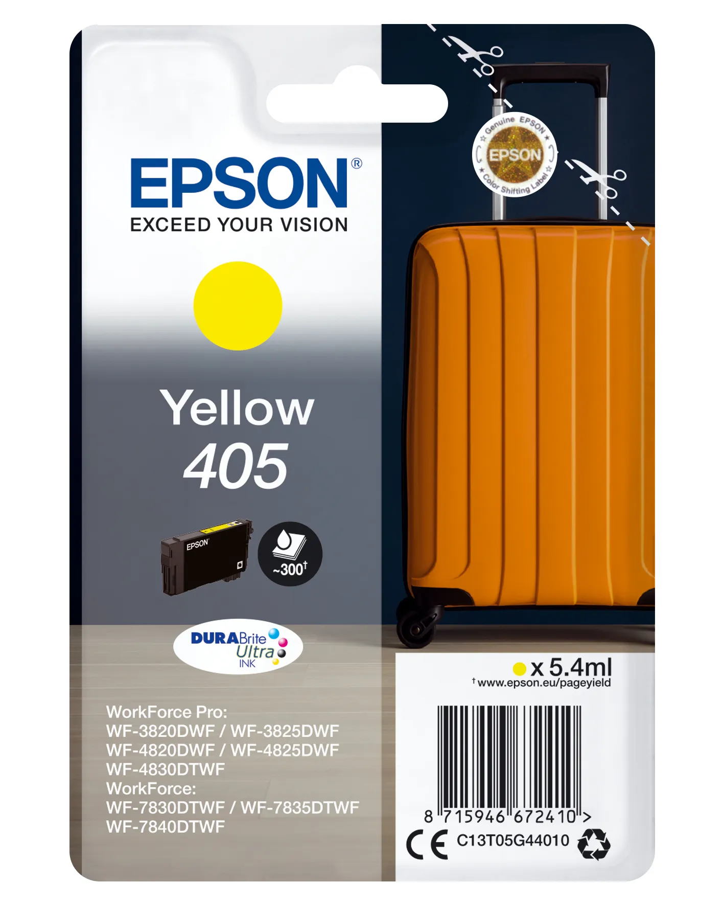 Epson 405 bl&auml;ckpatron, 5.4 ml, gul