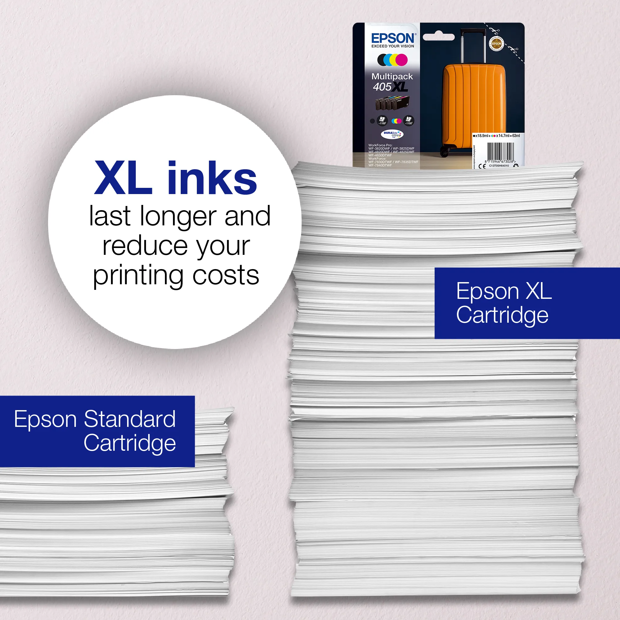 Epson 405XL ink cartridge, 18.9 ml, Black