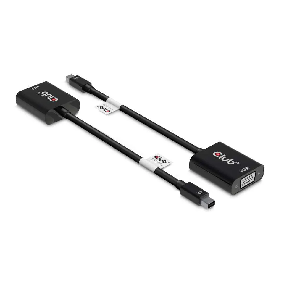 Club 3D Mini DisplayPort Male - VGA Female, Active - adapter, Svart