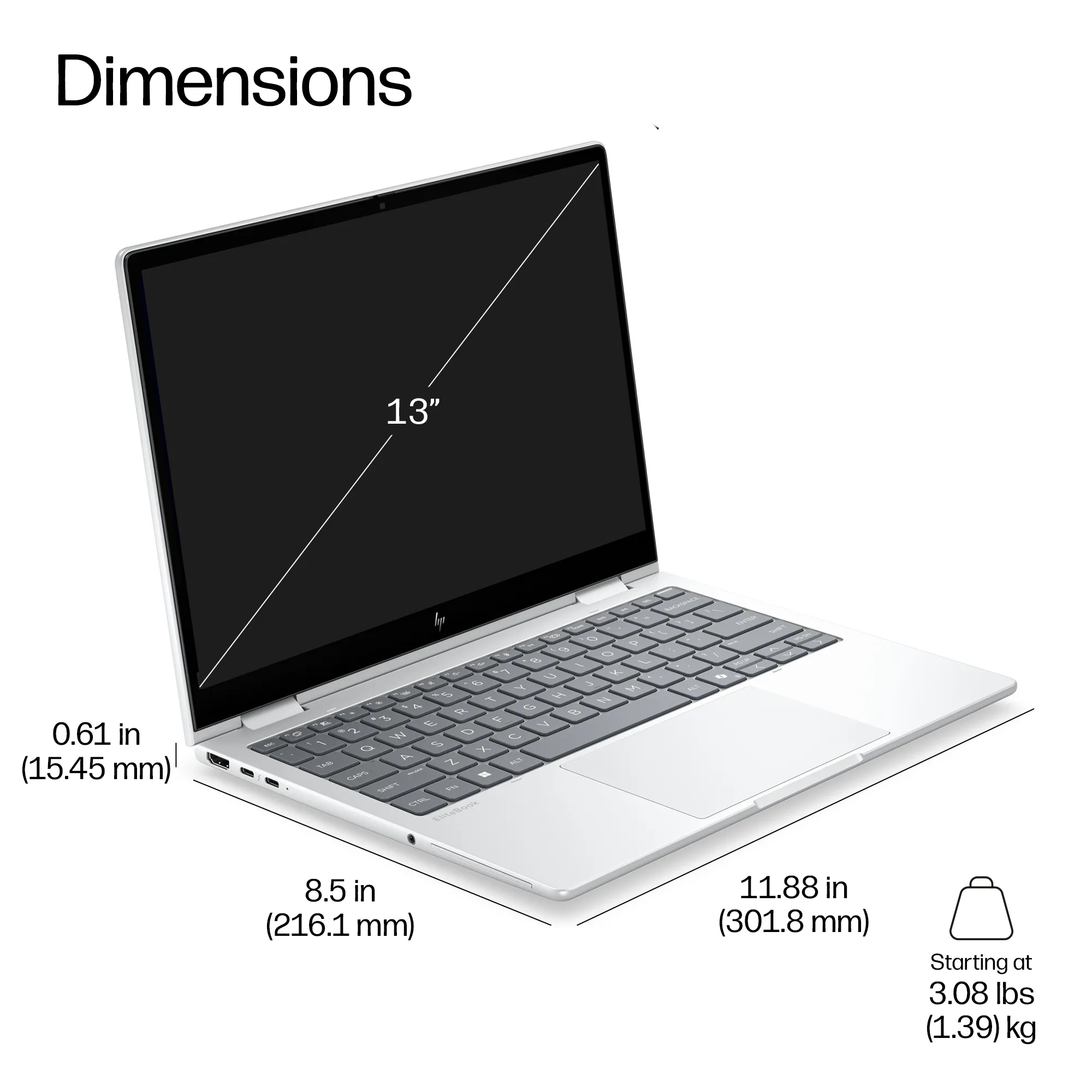 HP EliteBook 8 Flip G2i 13.0" Ultra 5 325, 32 GB, 512 GB, Win 11 Pro - b&auml;rbar dator