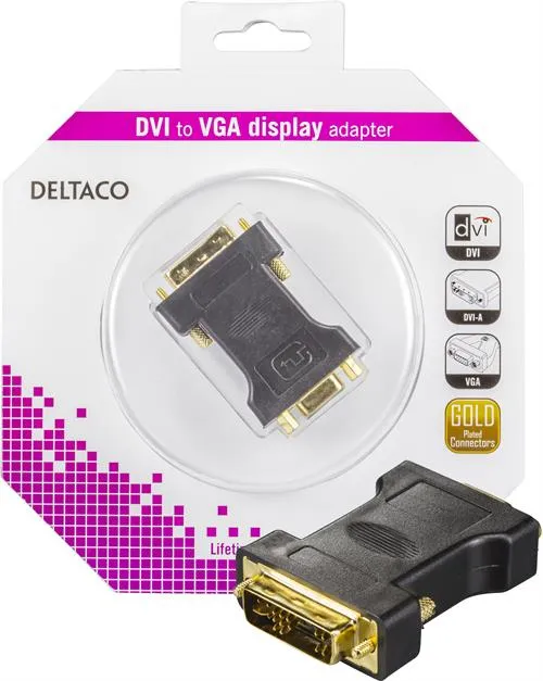 DELTACO DVI-adapteri, DVI-A - VGA(HD15), u - n