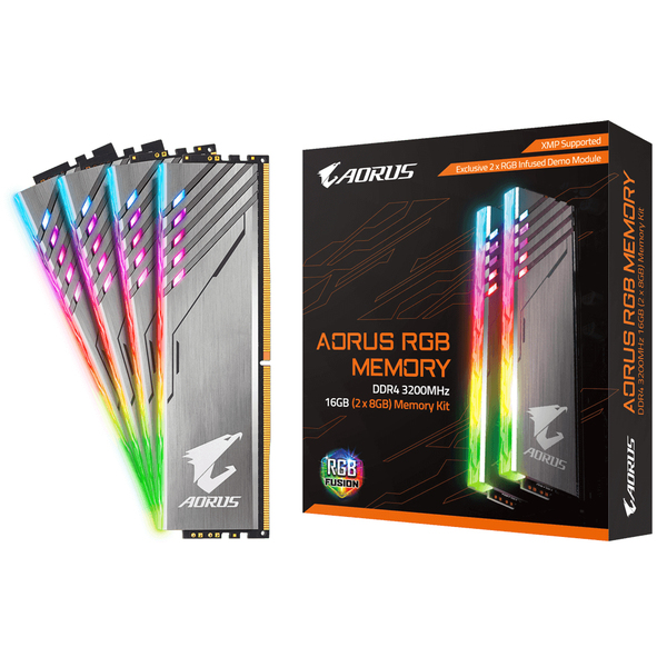 Gigabyte 16GB (2x8GB) Aorus RGB, DDR4 3200 MHz - Grey