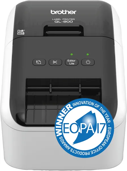Brother QL-800 - Lipuketulostin - kaksiv&auml;rinen (monokromi) - l&auml;mp&ouml;paperi - Rulla (6,2 cm) - 300 x 600 pistett&auml;/tuuma - jopa 93 tarraa/min - USB 2.0
