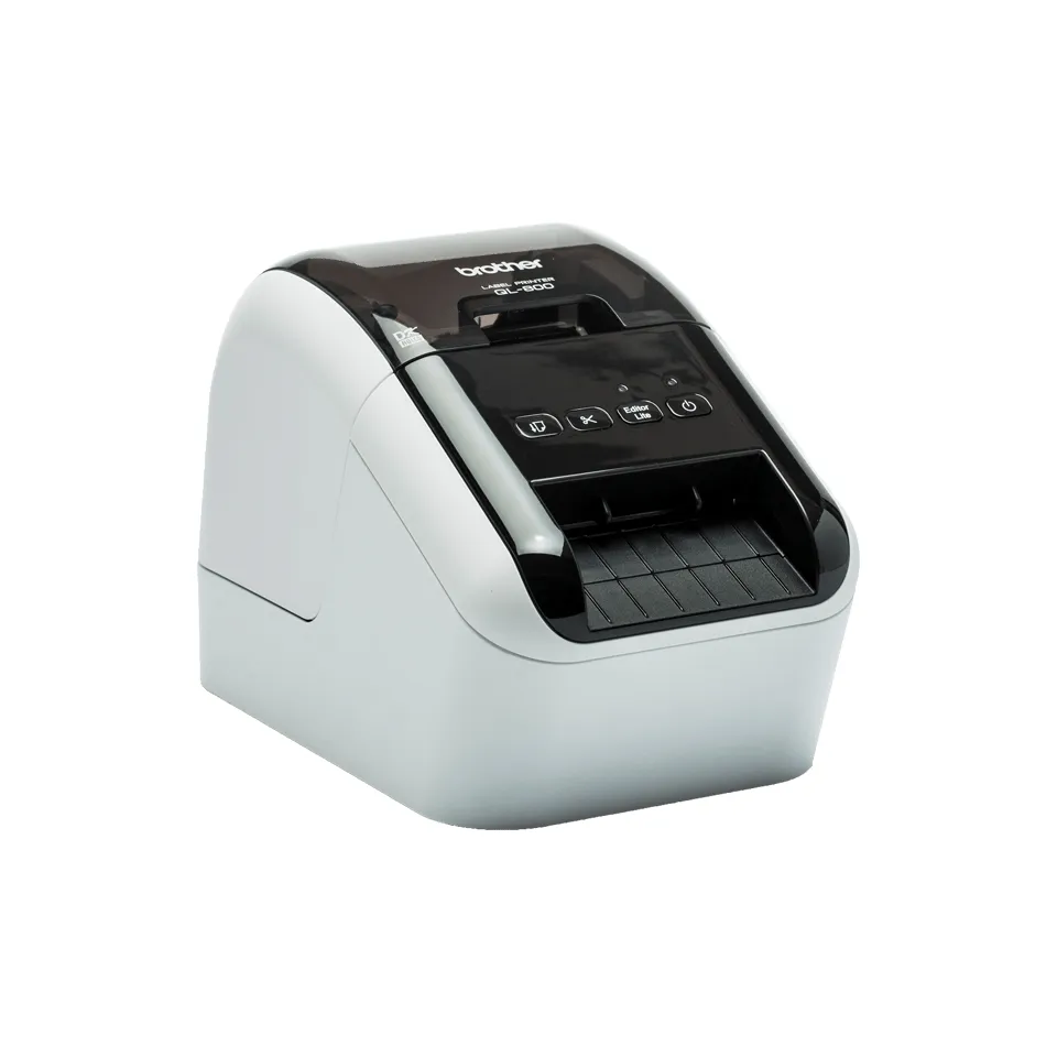 Brother QL-800 - Lipuketulostin - kaksiv&auml;rinen (monokromi) - l&auml;mp&ouml;paperi - Rulla (6,2 cm) - 300 x 600 pistett&auml;/tuuma - jopa 93 tarraa/min - USB 2.0