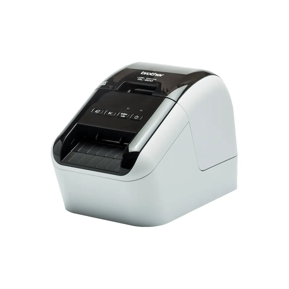 Brother QL-800 - Lipuketulostin - kaksiv&auml;rinen (monokromi) - l&auml;mp&ouml;paperi - Rulla (6,2 cm) - 300 x 600 pistett&auml;/tuuma - jopa 93 tarraa/min - USB 2.0