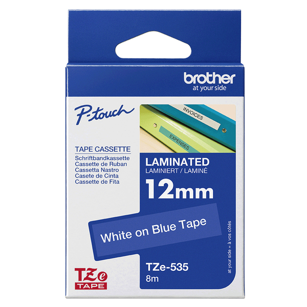 BROTHER TZ535 12 WHITE ON BLUE