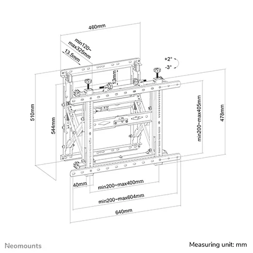 NEOMOUNTS BY NEWSTAR WALL MOUNTED VIDEO WALL MOUNT (POP-OUT/LOCKABLE/PORTRAIT &amp; LANDSCAPE, KICKSTAND)