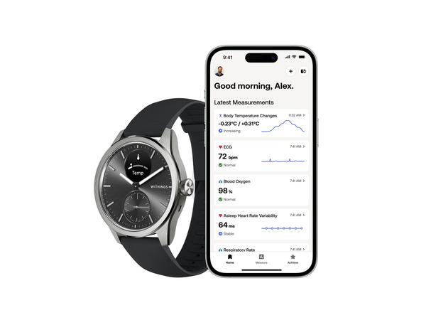 Withings ScanWatch 2 42mm -&auml;lykello, musta