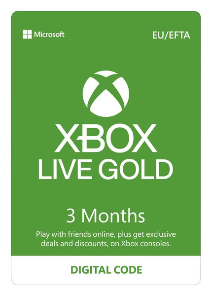 Microsoft&reg; Xbox XBO LIVE 3-mo Digital FG CIS EuroZone Online Product Key License 1 License ESD R17