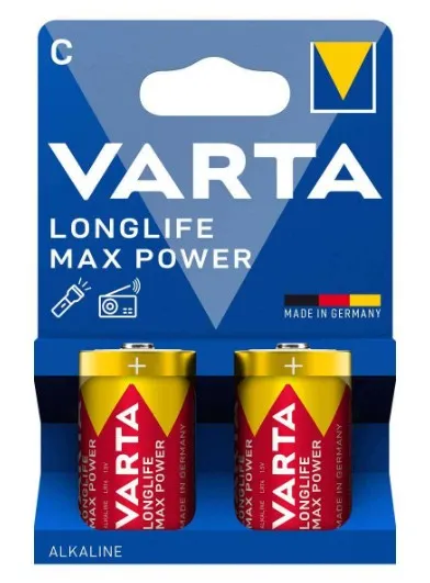 VARTA Longlife Max Power C / LR14 Alkalibatterier, 2-pack