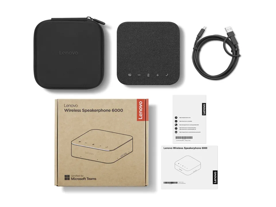 Lenovo Wireless Speakerphone 6000 langallinen, langaton kokouskaiutin, musta