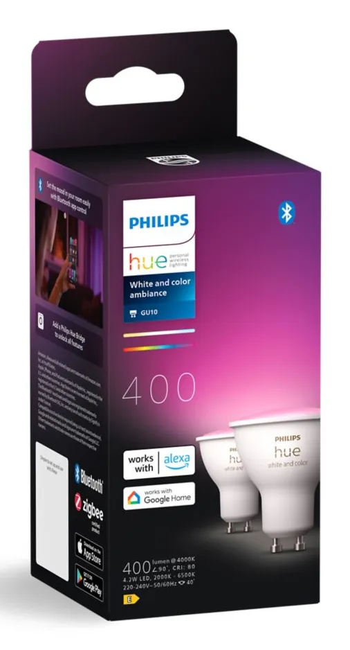 Hue White and Color Ambiance GU10 400lm 2-pack Hue White and Color Ambiance GU10 400lm 2-pack