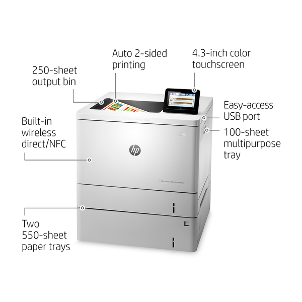HP Color LaserJet Enterprise M553x Duplex, LAN, A4 - f&auml;rglaserskrivare