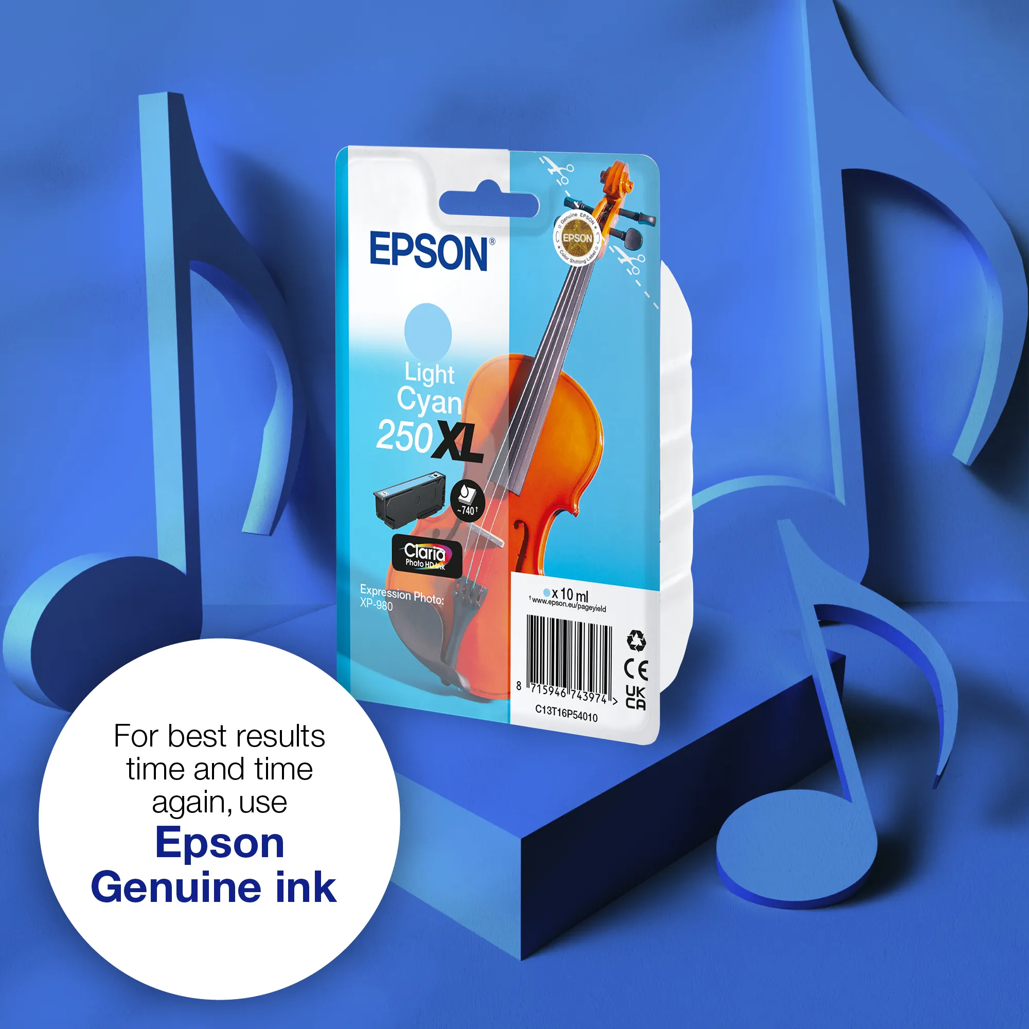 Epson 250XL Ink cartridge, 10 ml, Light Cyan