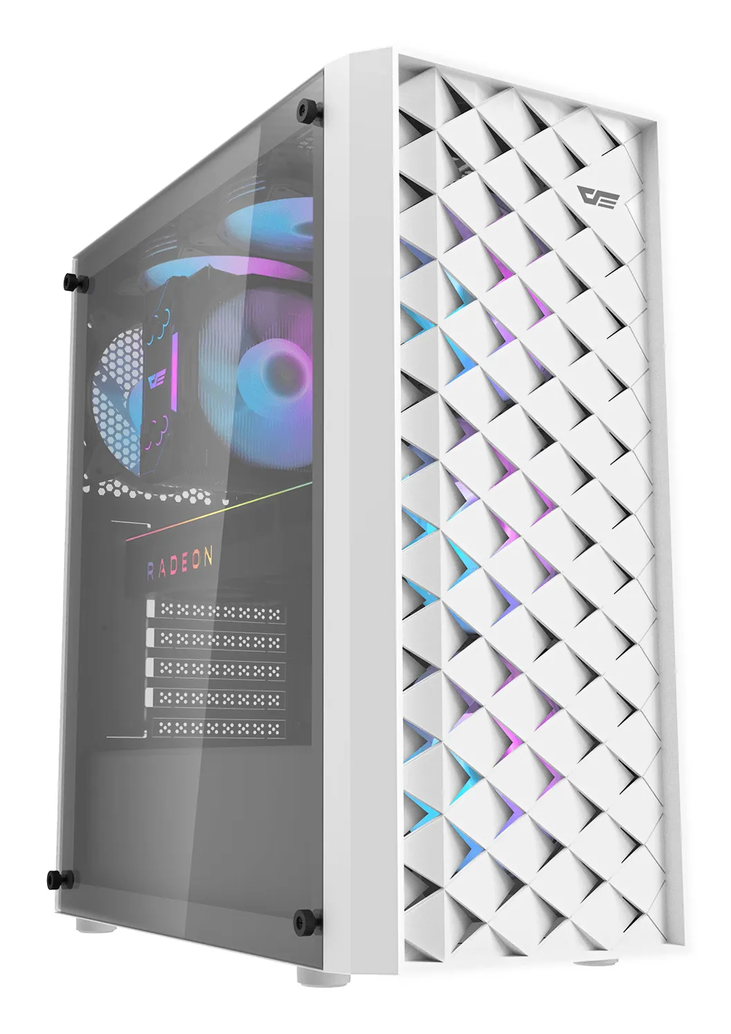 DARKFLASH DK351 Midi-Tower Case with window and RGB lighting, White