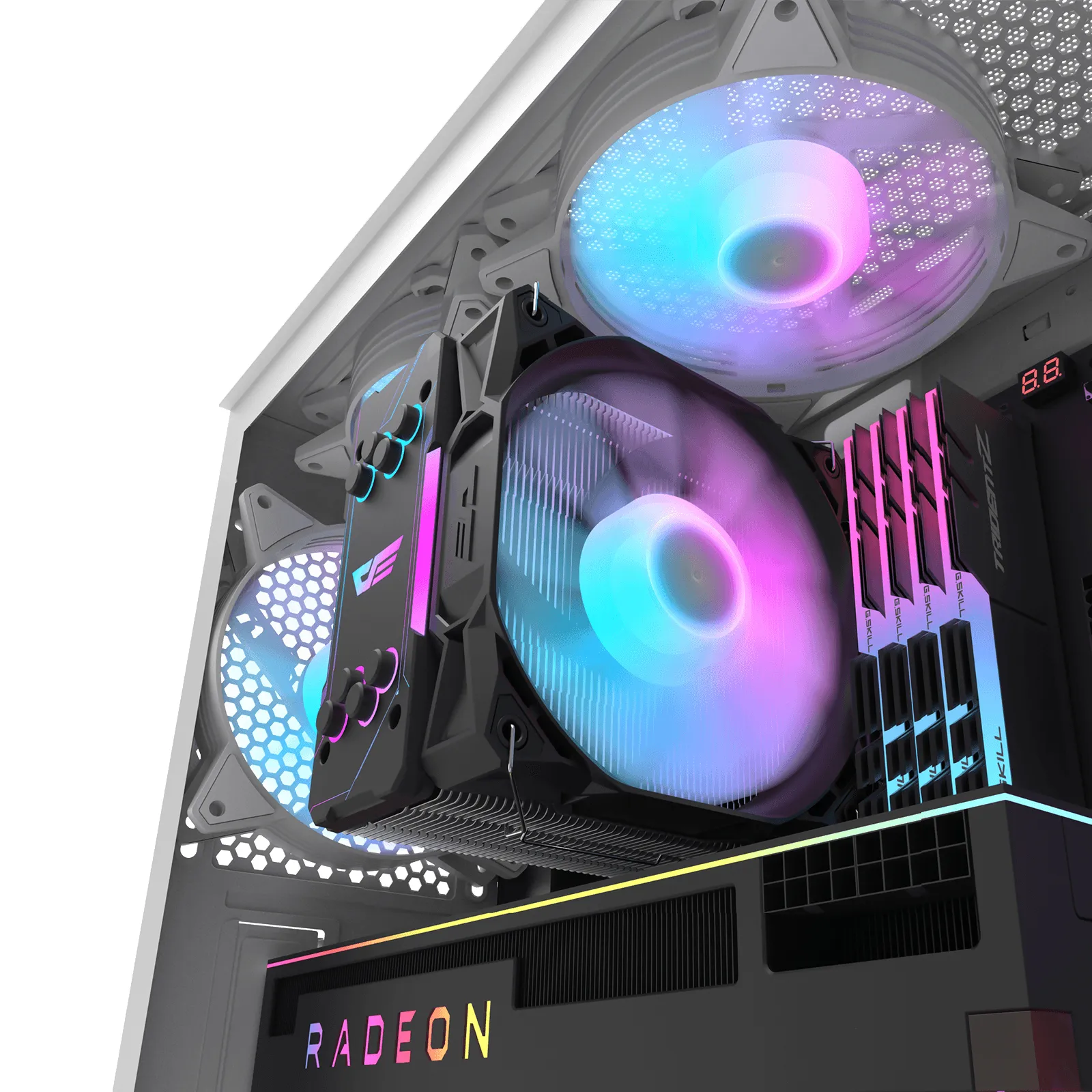 DARKFLASH DK351 Midi-Tower Case with window and RGB lighting, White