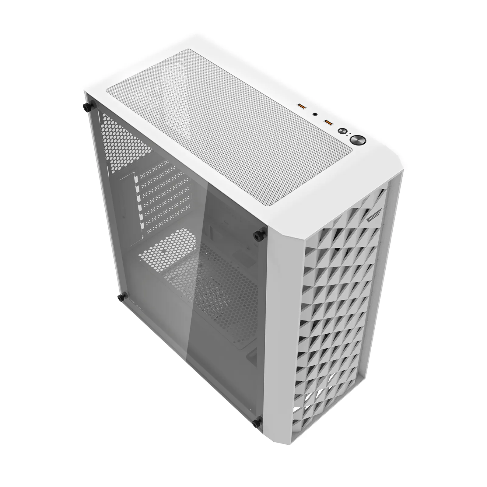 DARKFLASH DK351 Midi-Tower Case with window and RGB lighting, White