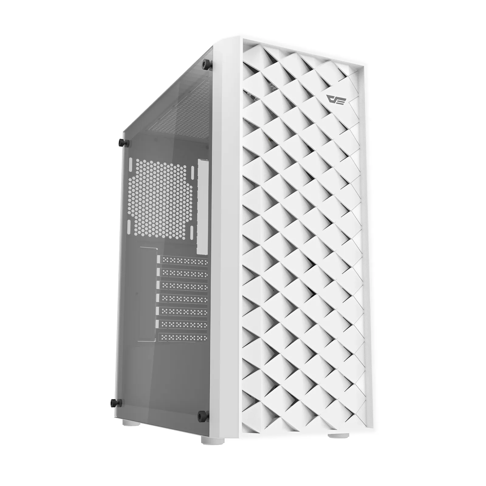 DARKFLASH DK351 Midi-Tower Case with window and RGB lighting, White
