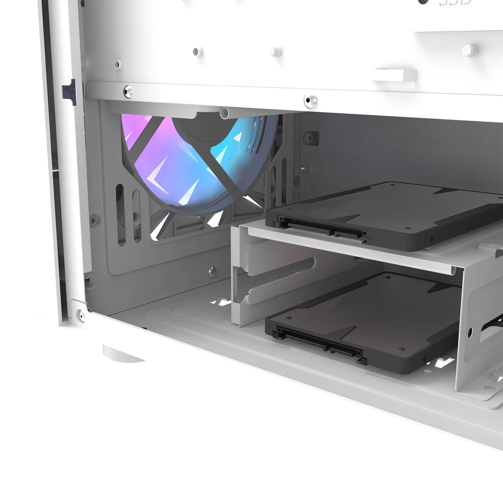 DARKFLASH DK351 Midi-Tower Case with window and RGB lighting, White