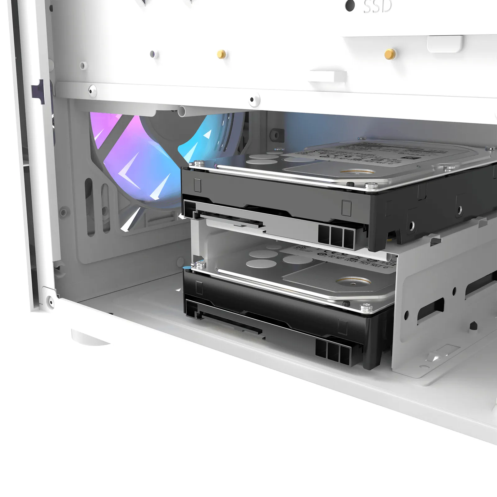 DARKFLASH DK351 Midi-Tower Case with window and RGB lighting, White