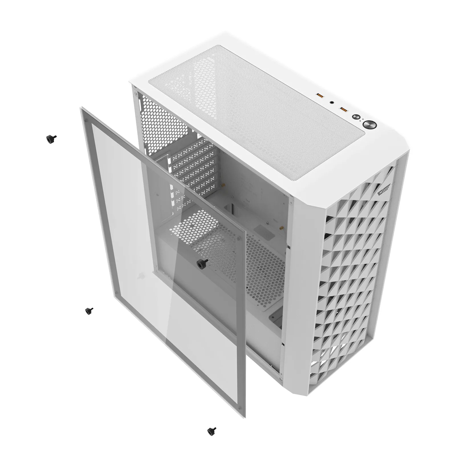 DARKFLASH DK351 Midi-Tower Case with window and RGB lighting, White