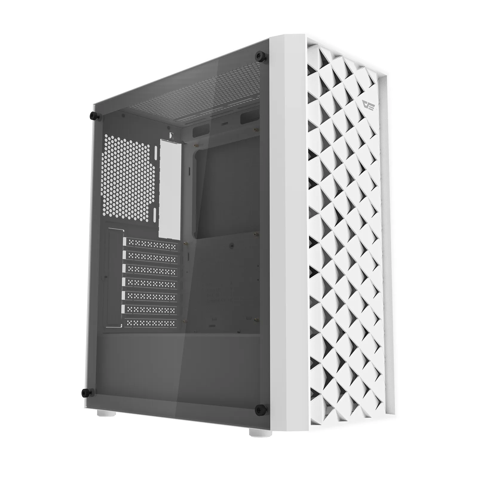 DARKFLASH DK351 Midi-Tower Case with window and RGB lighting, White